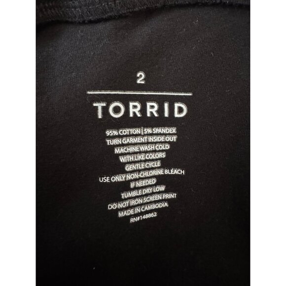 2/$30 Torrid Plus Size 2 Deep Black Leggings Rainbow Heart Print & Stars Design - Picture 3 of 14